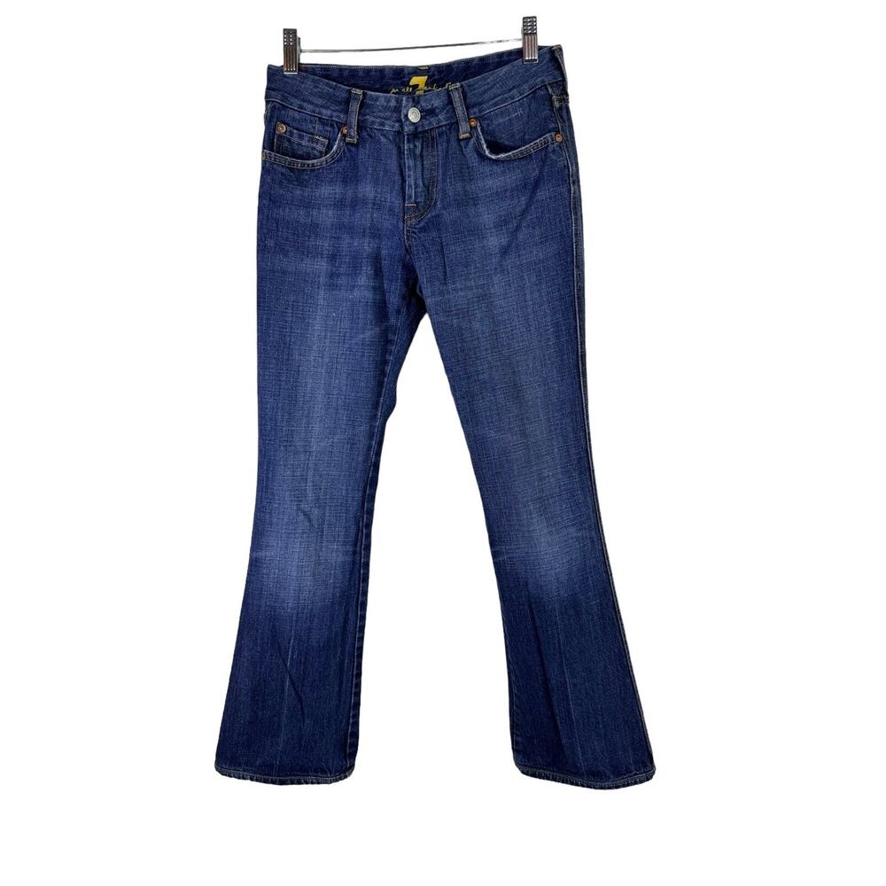 7 For All Mankind A Pocket Jeans Boot Cut Flare Dark Wash Size 27 Low Rise